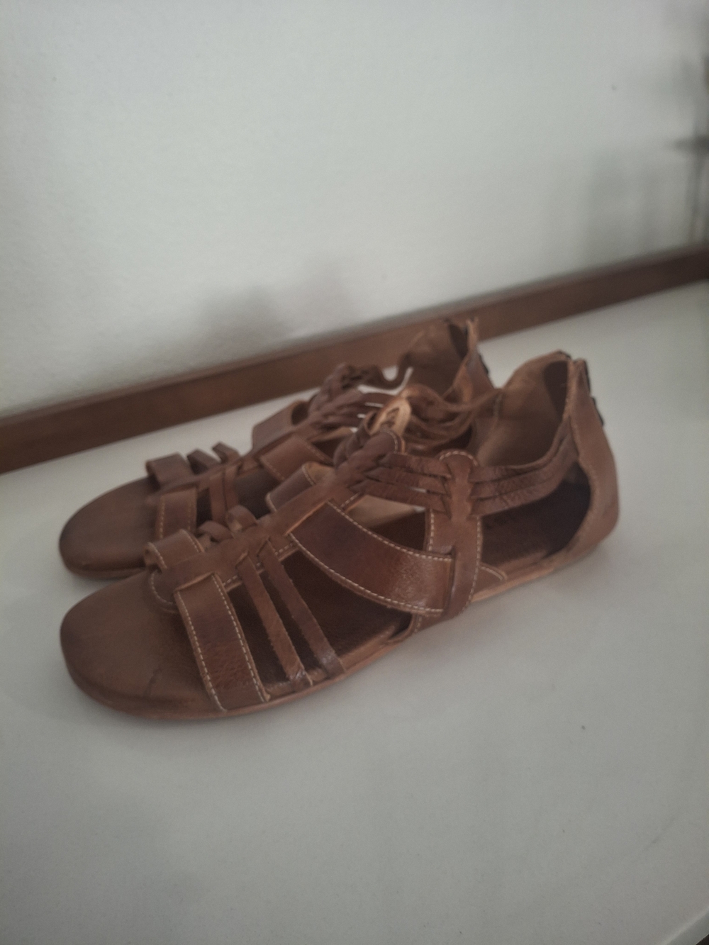 Bed Stu Brown Leather Gladiator Boho Comfort Sandals - Picture 2 of 4